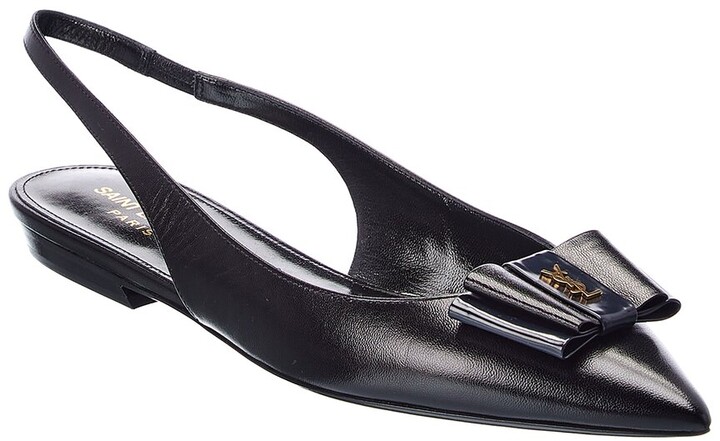 slingback flats with bow