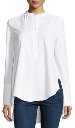 Veronica Beard Hardy Shirt with Exaggerated Shirttail