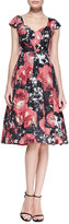 Thumbnail for your product : Tracy Reese Cap-Sleeve Flared Floral-Print Dress