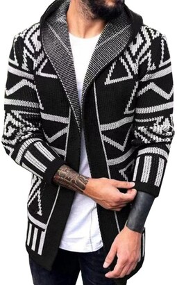 UJUNAOR Fashion Mens Hooded Solid Zipper Trench Coat Jacket Cardigan Long Sleeve Outwear Blouse 