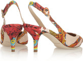 Thumbnail for your product : Dolce & Gabbana Printed brocade slingback pumps
