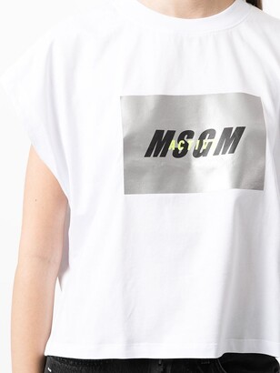 MSGM logo print performance T-shirt