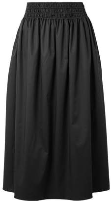 The Row Betsy Stretch-cotton Poplin Midi Skirt - Black