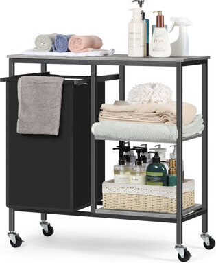 zenco homegoods Free Standing Laundry Cart with Wheels