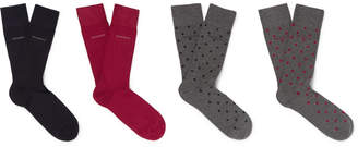 HUGO BOSS Four-Pack Stretch Cotton-Blend Socks