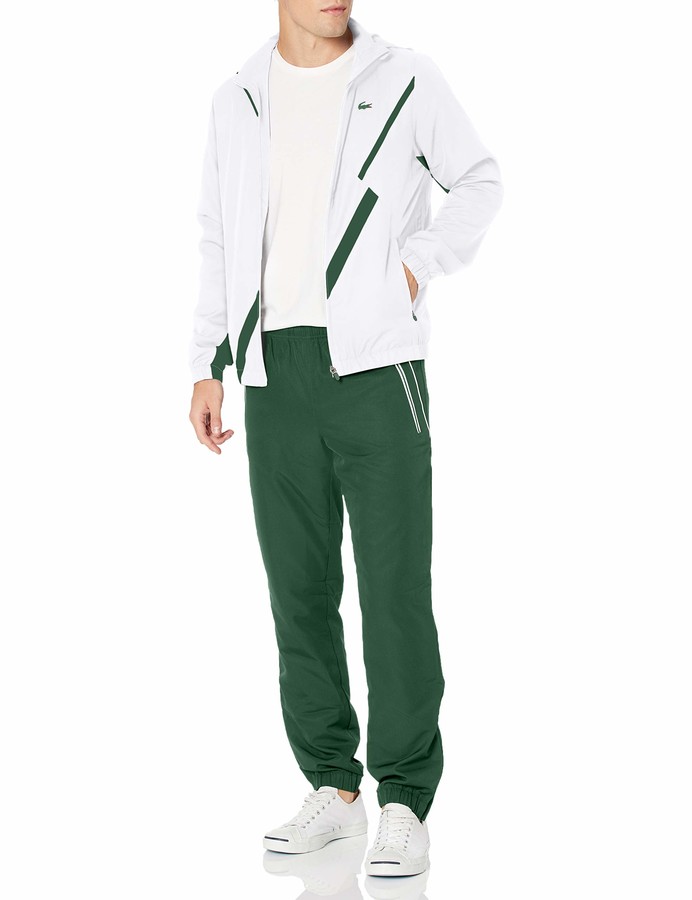 mens green lacoste tracksuit