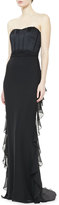 Thumbnail for your product : Badgley Mischka Strapless Ruffle Back Skirt Gown, Black