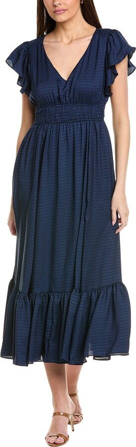 Taylor Satin Jacquard Midi Dress