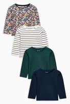 Thumbnail for your product : Next Girls Mint Long Sleeve T-Shirts Four Pack (3mths-6yrs)