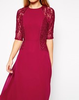 Thumbnail for your product : ASOS Midi Skater Dress With Lace Panels