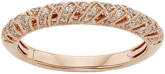 JCPenney MODERN BRIDE 1/4 CT. T.W. Certified Diamond 14K Rose Gold Crossover Wedding Band