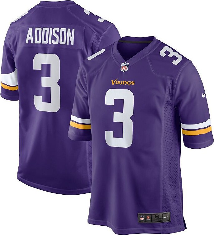 Nike Men's Jordan Addison Purple Minnesota Vikings 2023 NFL Draft First Round Pick Game Jersey
