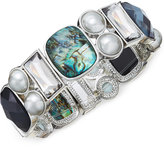 Thumbnail for your product : Charter Club Silver-Tone Blue Stone Imitation Pearl Stretch Bracelet