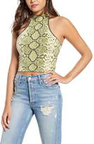 Thumbnail for your product : J.o.a. Snake Pattern Sleeveless Crop Sweater