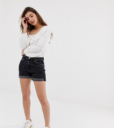 Thumbnail for your product : Weekday shorts with cotton and rolled hem detail in black - BLACK