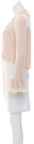 Thumbnail for your product : Casadei Mesh-Accented Ruffled Cardigan