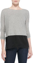 Thumbnail for your product : Alice + Olivia Mix-Fabric Long-Sleeve Top