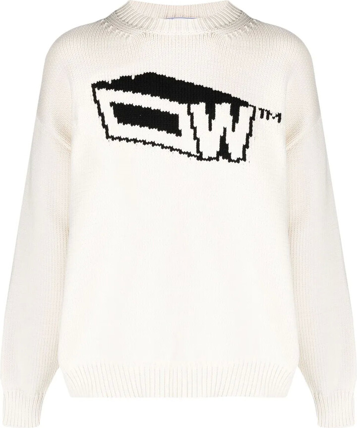 Off-White Graffiti Zine intarsia-logo knitted jumper