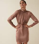 Thumbnail for your product : Reiss EMMA BURNOUT SNAKE PATTERN DRESS Bronze