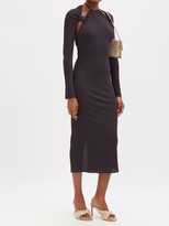 Thumbnail for your product : Jacquemus Nodi Halterneck Cutout Jersey Dress - Navy