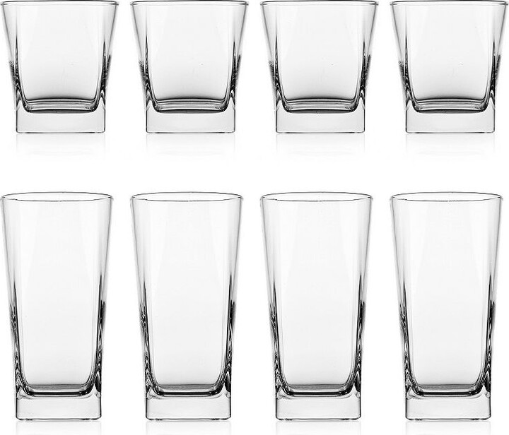 Home Essentials 8-pc. Red Series Square Glasses Set