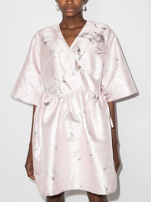 ganni pink wrap dress Big sale - OFF 69%