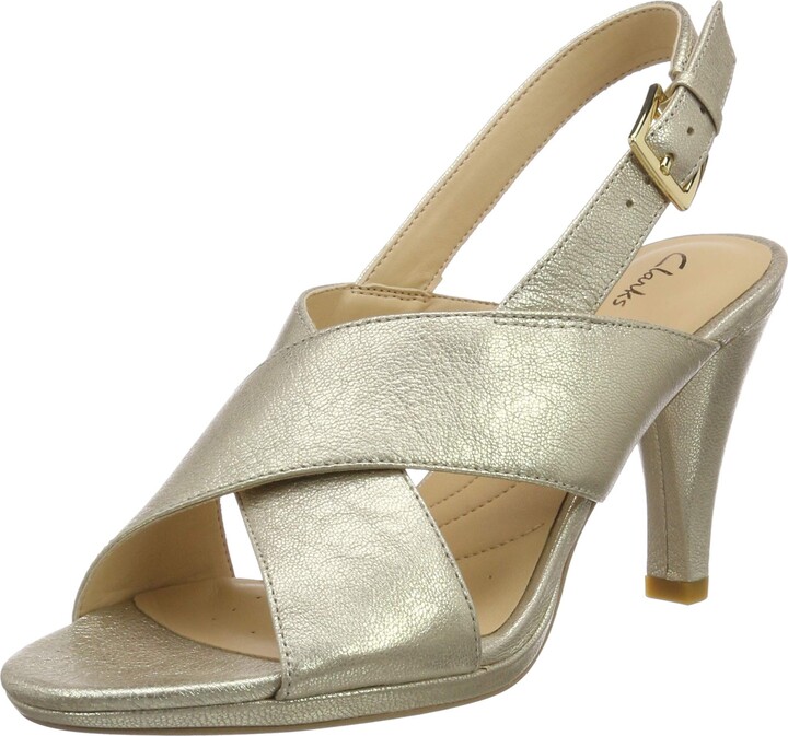 clarks silver heels