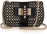 Thumbnail for your product : Christian Louboutin Sweety Charity mini glitter-finished leather shoulder bag