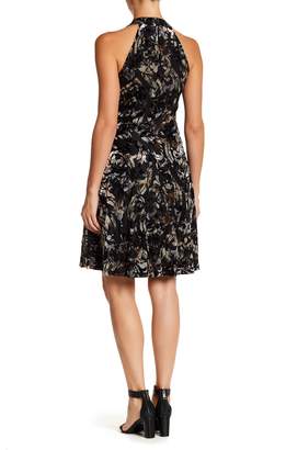 Maggy London Halter Neck Burnout Fit and Flare Dress