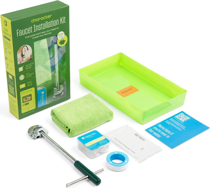 Character Faucet Installation Kit with Virtual Support, Easy to Follow Video Instructions, Basin Wrench, Plumber’s Putty, Thread Seal Tape and More