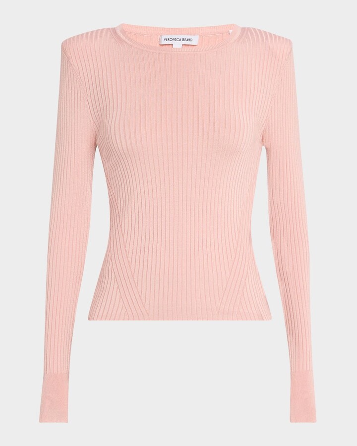 Veronica Beard Acara Ribbed Scoop-Neck Pullover