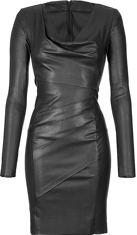 Jitrois Black Stretch Leather Dress - ShopStyle