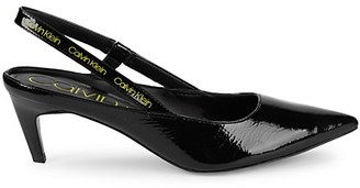 calvin klein glorianne leather slingback pumps