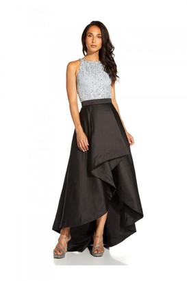 Adrianna Papell Mikado Highlow Skirt In Black