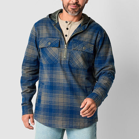 Victory Flannel Pullover Mens Hooded Midweight Shirt Jacket