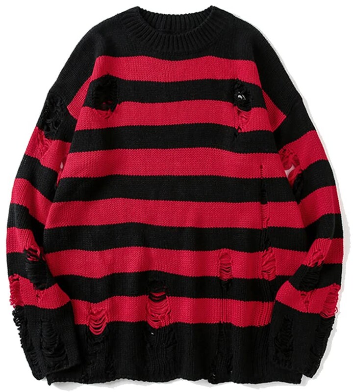 red and green striped sweater mens