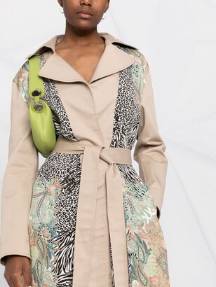 Pinko Printed Belted Trench Coat