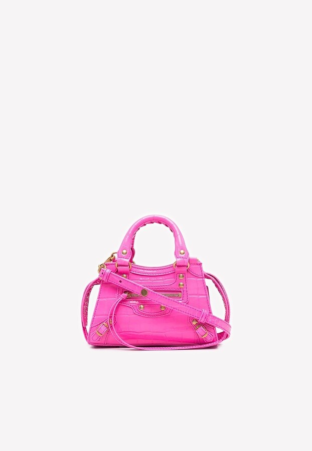 Balenciaga Nano Neo Classic City Top Handle Bag in CrocEmbossed