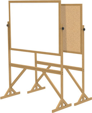 Ghent Free-Standing Combination Bulletin Board/Whiteboard, 72" x 96"