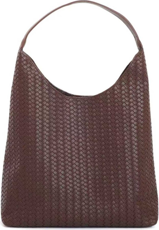 ADORNIA Dark Brown Textured Slouchy Shoulder Bag