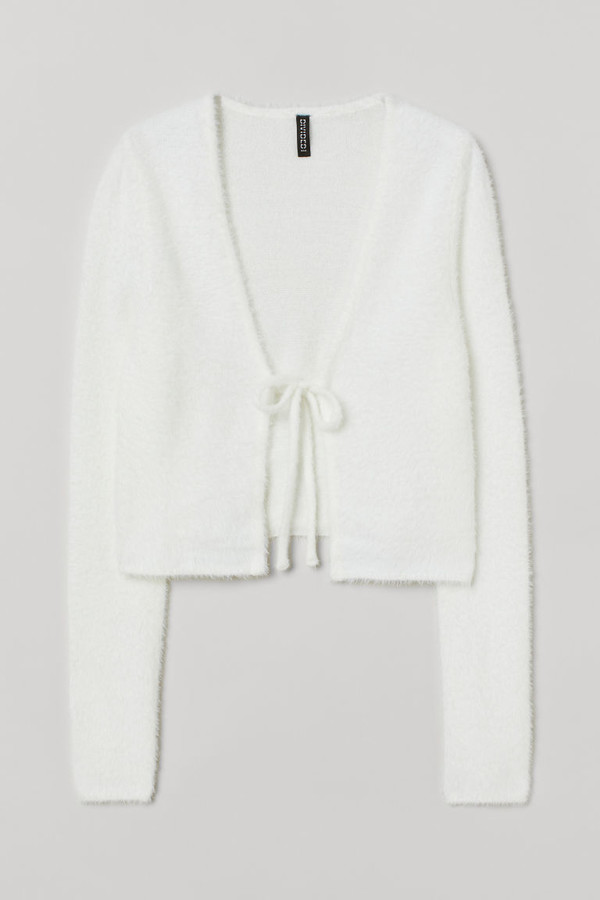 short white cardigan