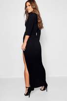 Thumbnail for your product : boohoo Petite Candice Side Split Slinky Maxi Dress