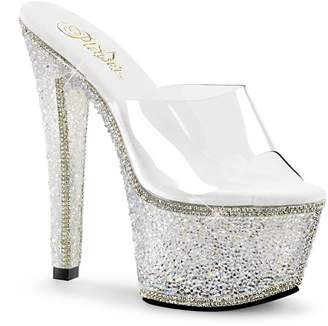 Pleaser USA BEJEWELED-701-2 Womens Shoes, Clear/Silver Multi Rhinestones, Size 6
