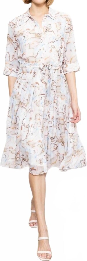 ZERO DEGREE CELSIUS Marble Print Dress In Multi