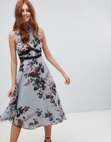 hope and ivy mirror print midi dress