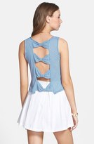 Thumbnail for your product : Everly Pleat Linen Blend Full Skirt (Juniors)