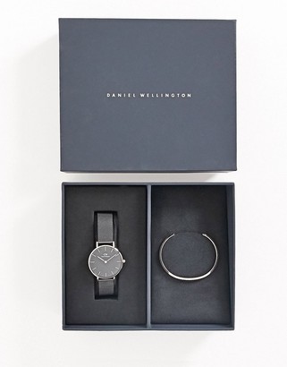 Daniel Wellington Petite Ashfield mesh watch and bracelet gift set