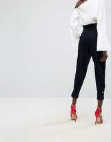 Thumbnail for your product : ASOS Design High Waisted Denim Trousers With Cinch Hem