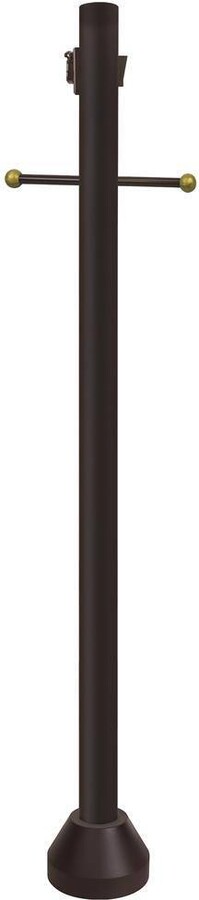 Solus 6 ft. Bronze Outdoor Surface Mount Lamp Post Cross Arm, Convenience Outlet, Dusk-to-Dawn Sensor and Aluminum Base Cover