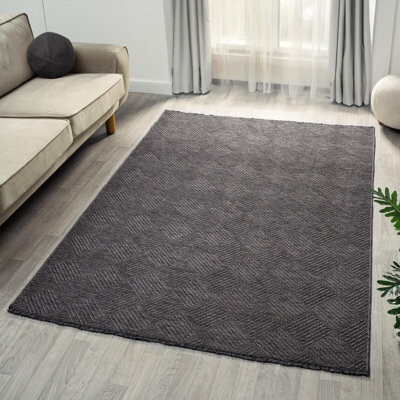 Luxe Weavers Modern Checkered Non-Slip Washable Area Rug
